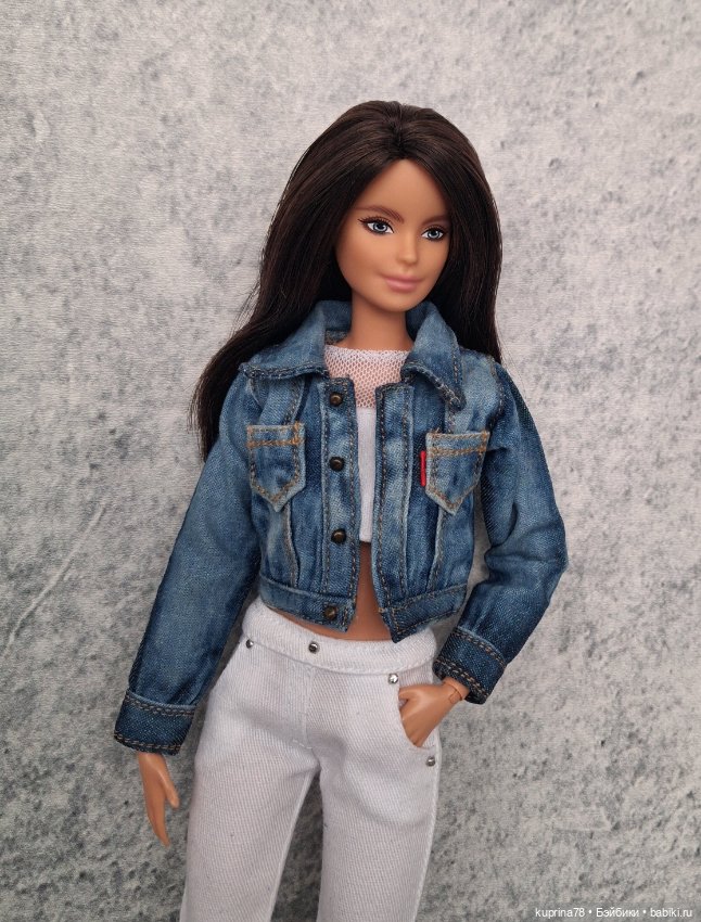 Джинсовая курточка на барби