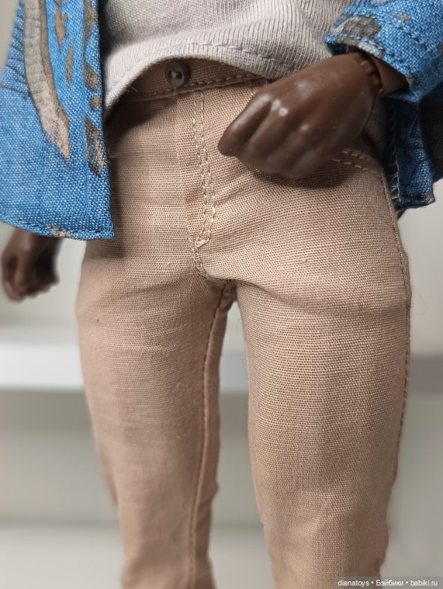 Комплект одежды для Кен качок Брюки рубашка и майка (фото 4)