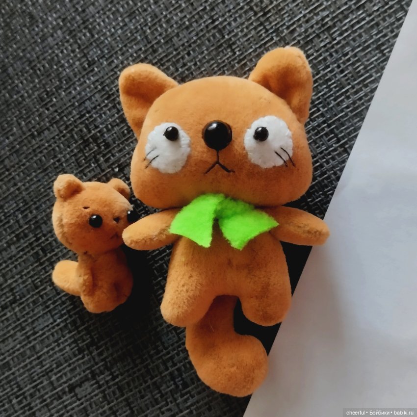 Кошка и котёнок ручной работы