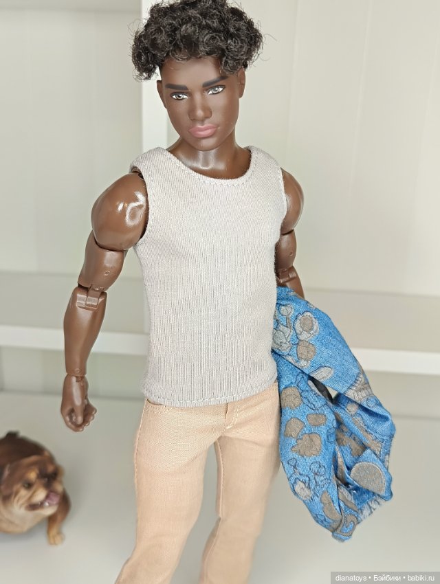 Комплект одежды для Кен качок Брюки рубашка и майка (фото 8)