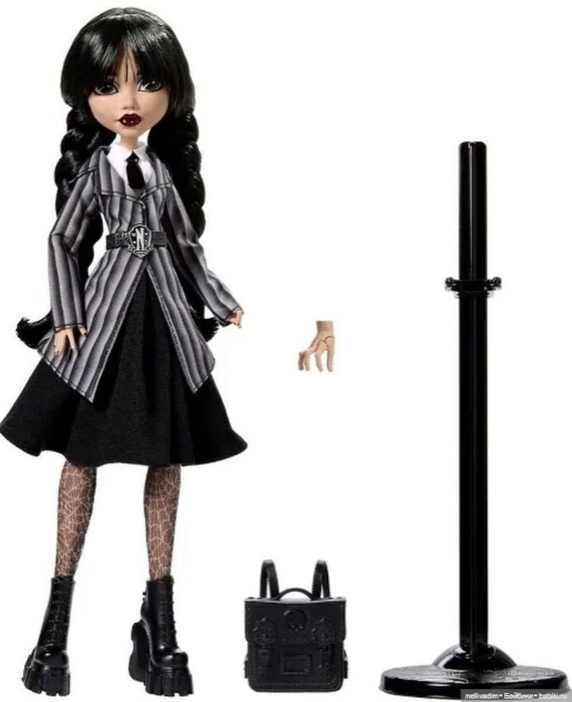 Кукла Уэнсдэй Аддамс ( Wednesday Addams ) в школьной форме Монстер Хай ( Monster High ) (фото 4)