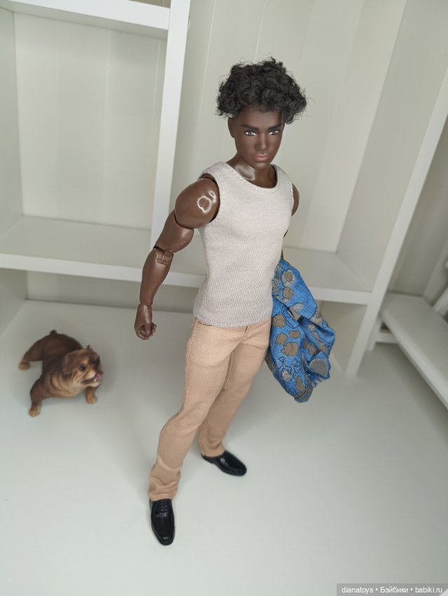 Комплект одежды для Кен качок Брюки рубашка и майка (фото 7)