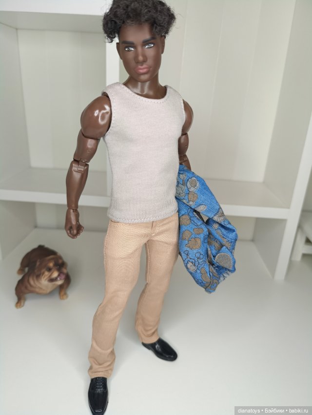 Комплект одежды для Кен качок Брюки рубашка и майка