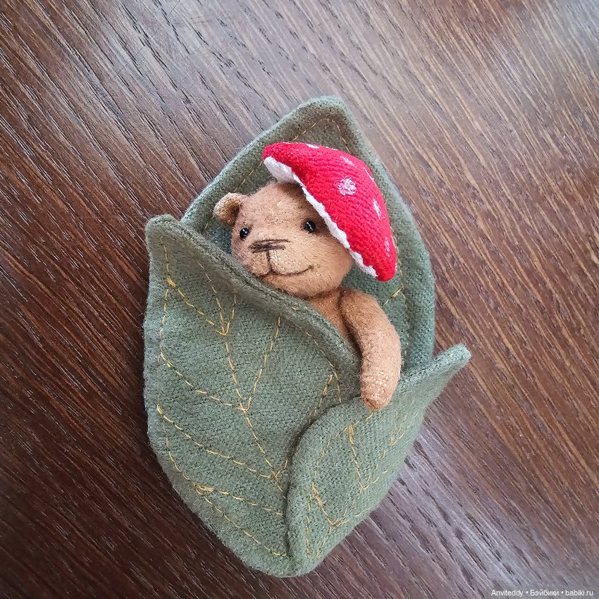 Микро мишка-мухоморчик — Авторские игрушки (фото 2)