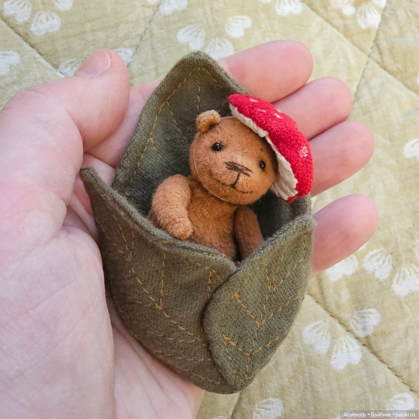 Микро мишка-мухоморчик — Авторские игрушки (фото 4)