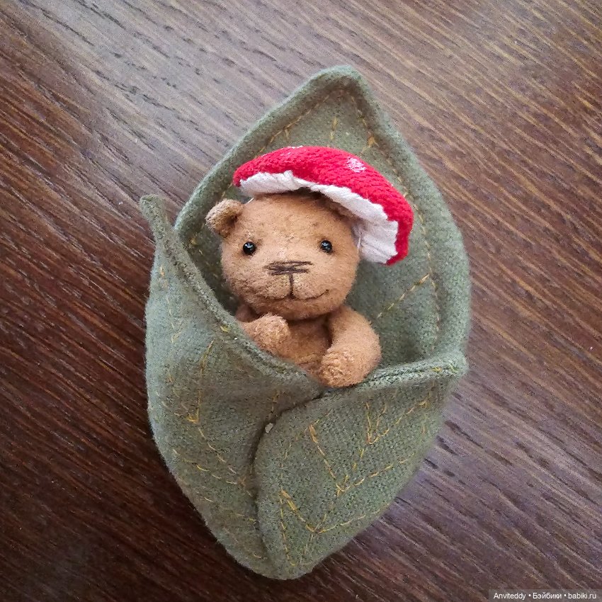 Микро мишка-мухоморчик — Авторские игрушки (фото 3)