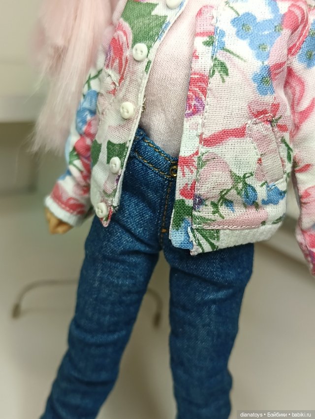 Одежда для кукол Блайз Джинсы бомбер майка