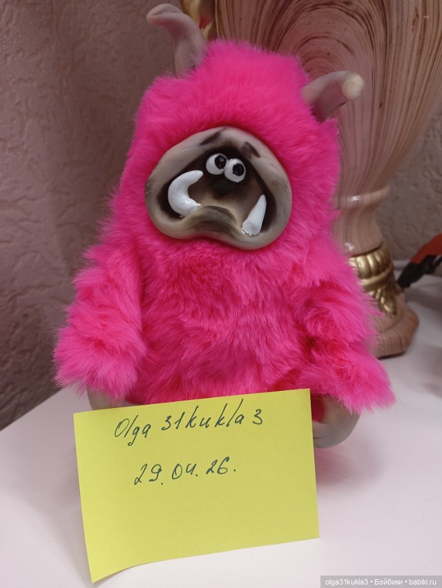 Розовый Монстрик — Авторские игрушки (фото 5)