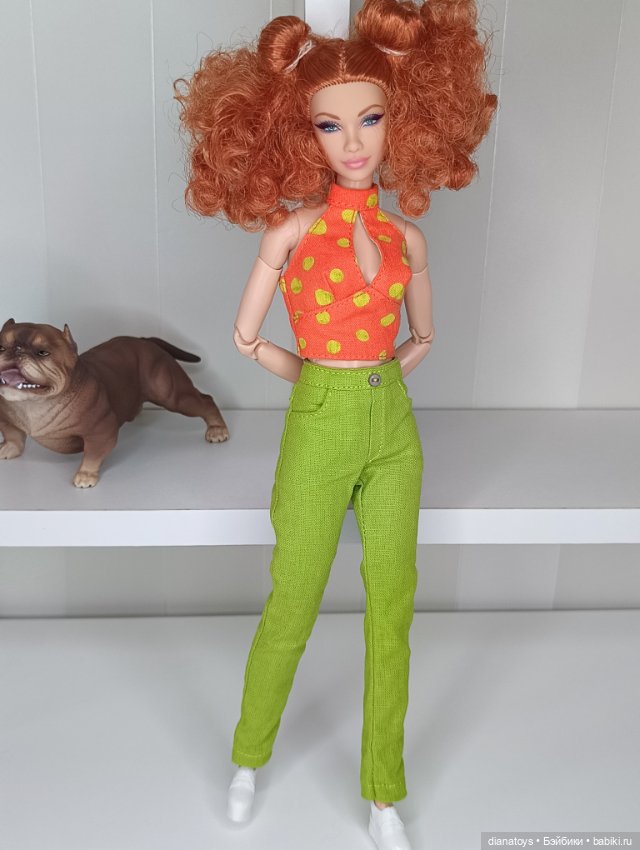 Одежда для Барби брюки и блузка с декольте (фото 7)