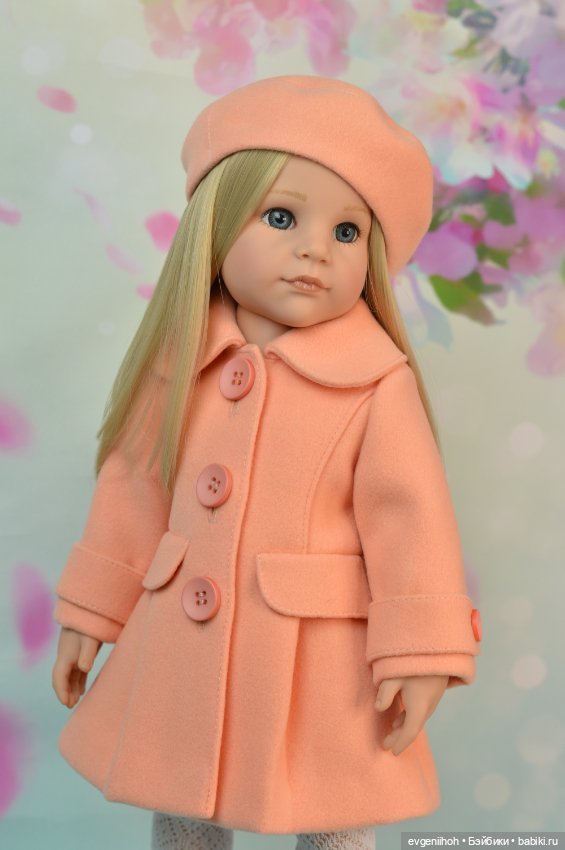Пальто для куколки Готц (персиковое) (фото 4)