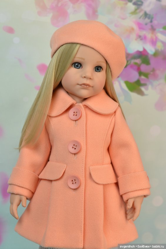 Пальто для куколки Готц (персиковое) (фото 2)