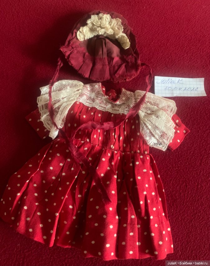 Платье и шляпка для антикварной куклы (фото 6)