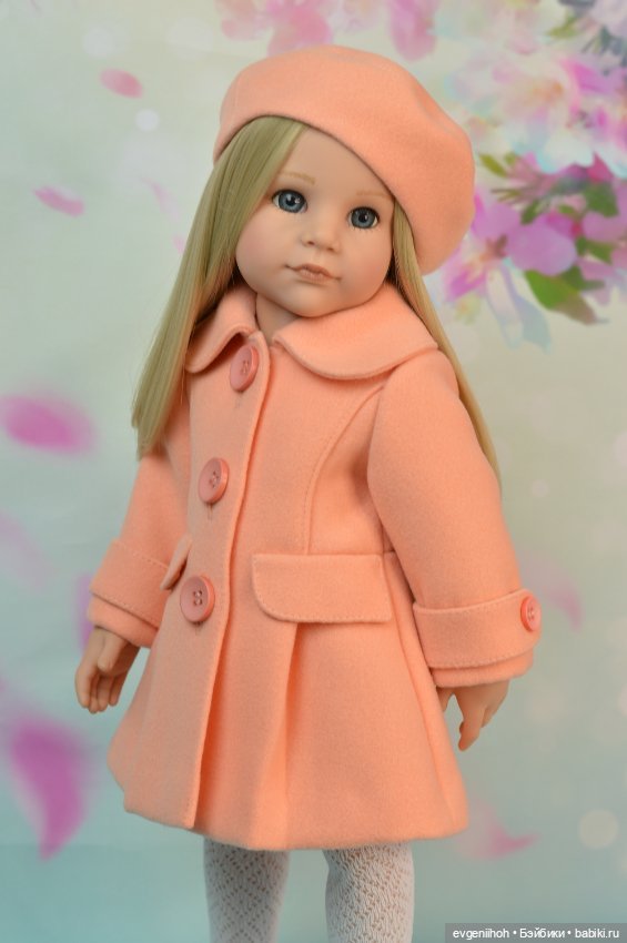 Пальто для куколки Готц (персиковое) (фото 7)