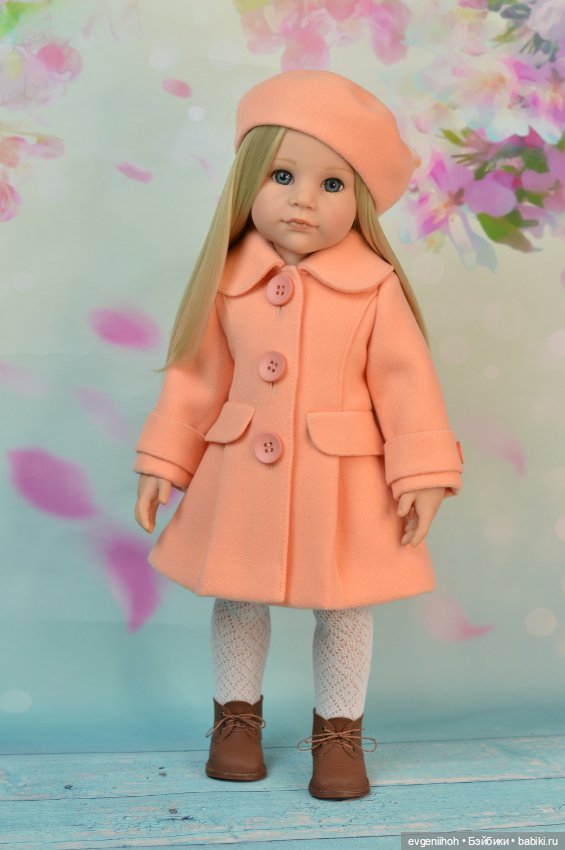 Пальто для куколки Готц (персиковое)