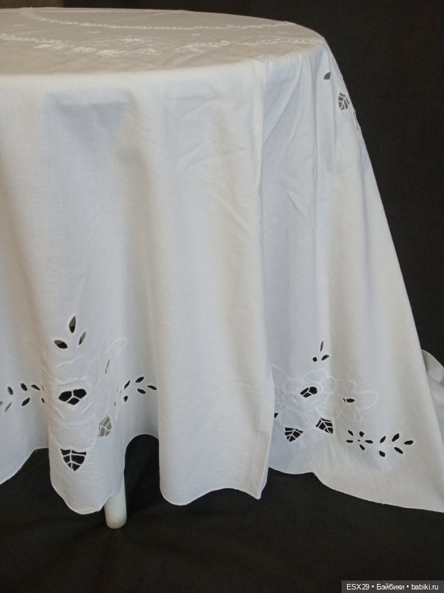 Круглая скатерть из хлопка, винтаж
