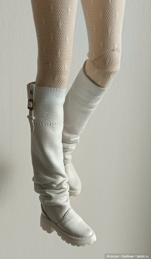 Белые кожаные сапожки — Обувь для BJD (фото 2)