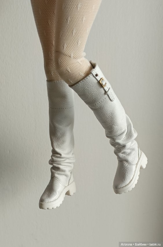 Белые кожаные сапожки — Обувь для BJD (фото 5)