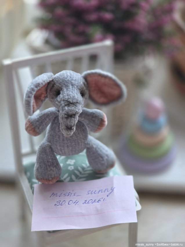 Вязаный слоник для кукол — Аксессуары для кукольных фотосессий (фото 6)