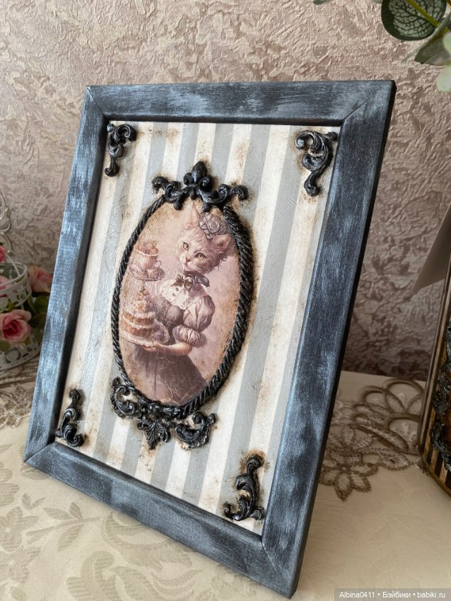 Картина в винтажном стиле «Кошечка» (фото 2)