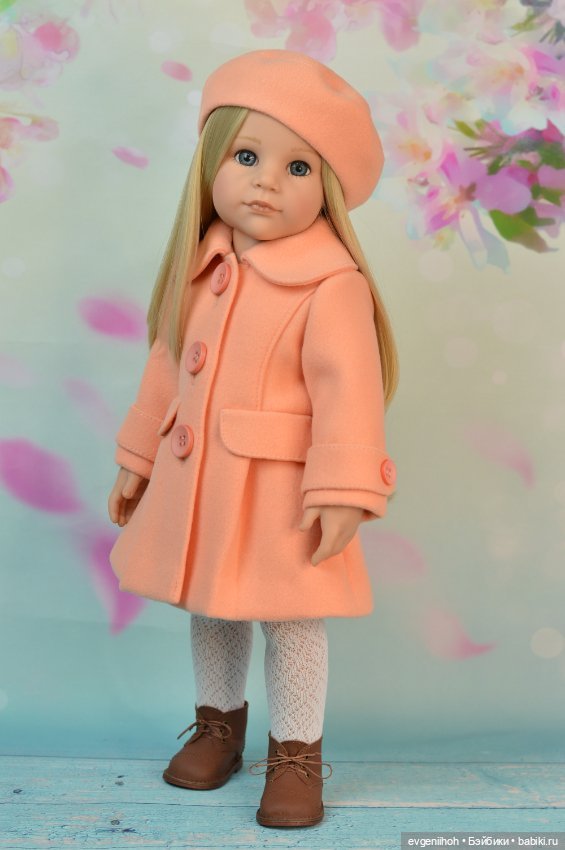 Пальто для куколки Готц (персиковое) (фото 3)