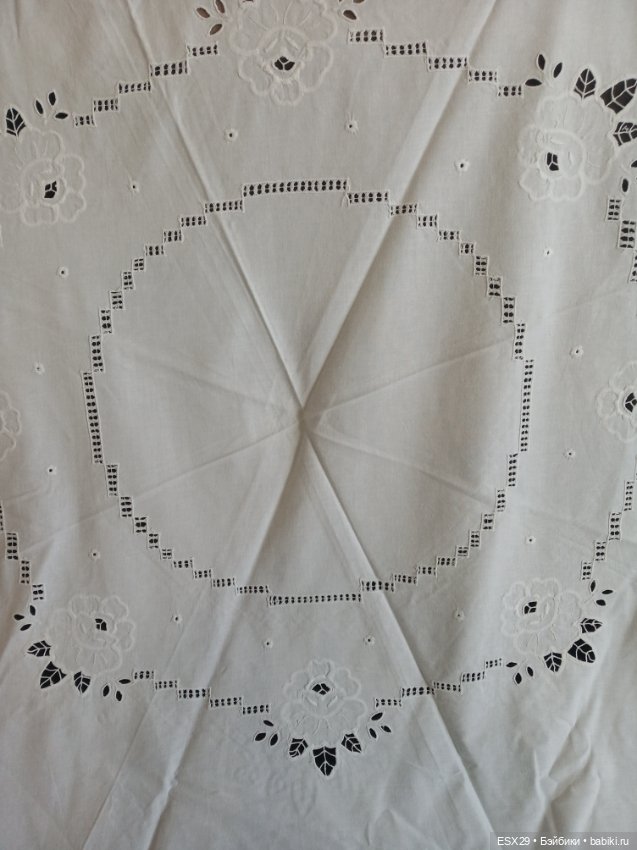 Круглая скатерть из хлопка, винтаж (фото 6)