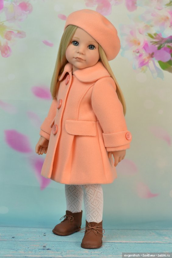 Пальто для куколки Готц (персиковое) (фото 6)
