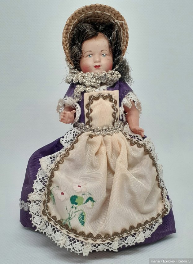 Миниатюрная куколка Petitcollin,9 см.Целлулоид