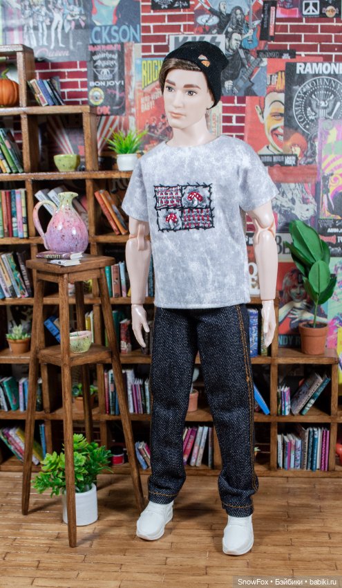 Футболка "Мухоморы" для кукол 1:6 : Кен / Ken mattel мтм,бжд (фото 3)