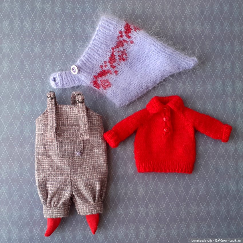 Комплект одежды для куклы Монст/ Xiaomi Monst Doll Комбинезон Джемпер Шапка Носки (фото 5)