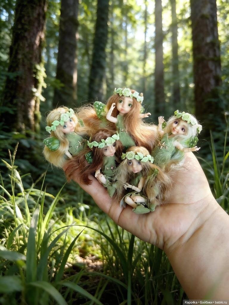 Шарнирная BJD бжд феечка с русыми волосами 8 см (фото 3)