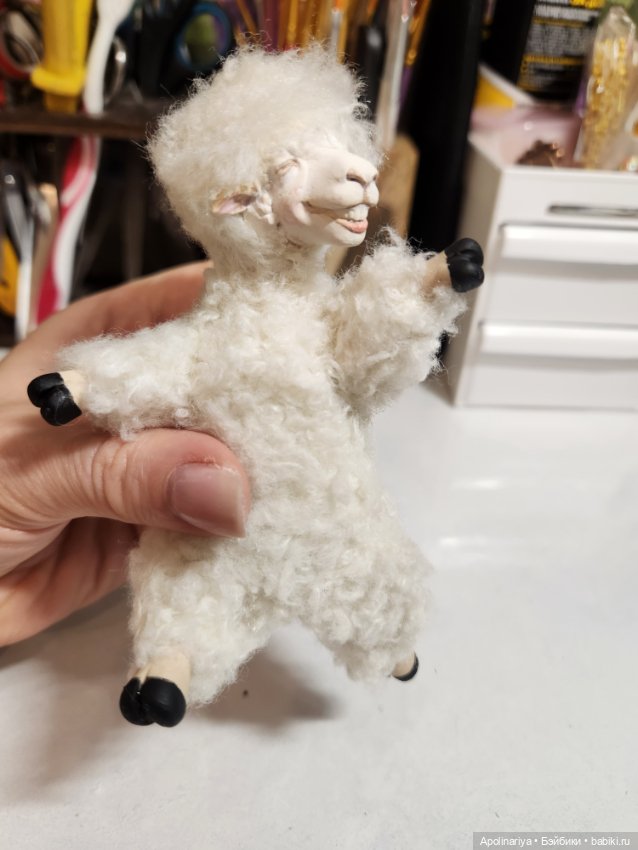 Овечка 13 см — Авторские игрушки (фото 8)