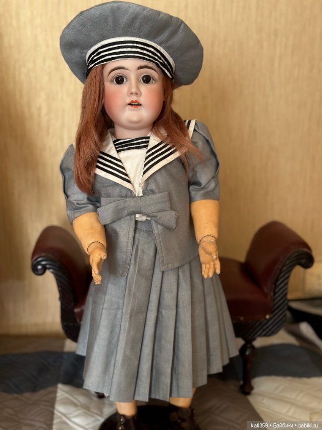 Антикварная ранняя кукла Вильгельмина Kestner литерная серия Long Face. 63 cm (фото 2)