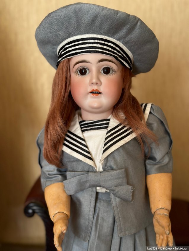 Антикварная ранняя кукла Вильгельмина Kestner литерная серия Long Face. 63 cm (фото 3)