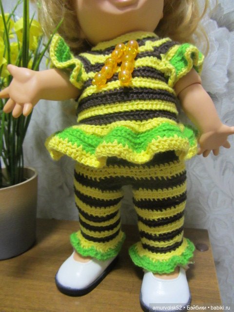 Продам комплект наряда "Пчёлка" для кукол Galoob Baby Face (фото 4)