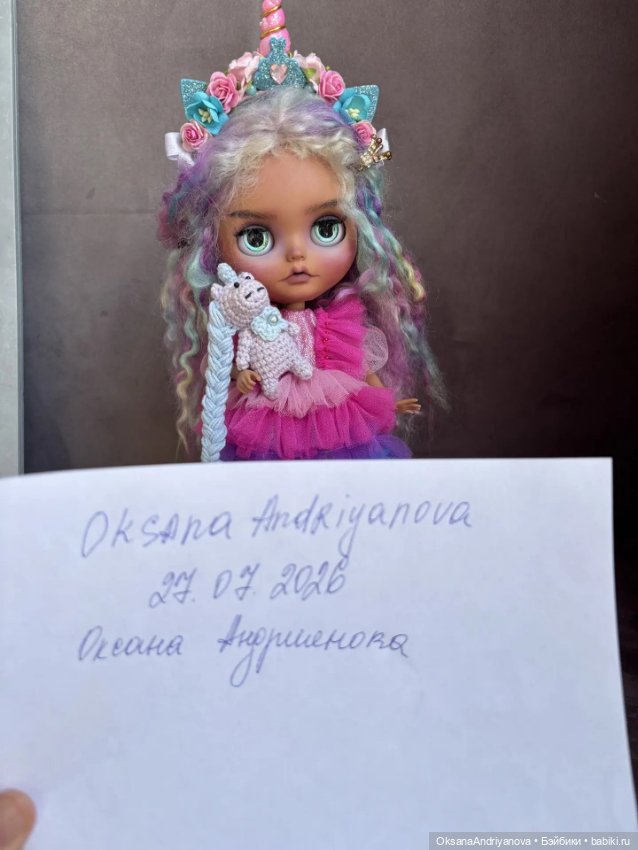 Эксклюзив из личной коллекции! Кастомная кукла Блайз (Blythe) Единорог (фото 8)