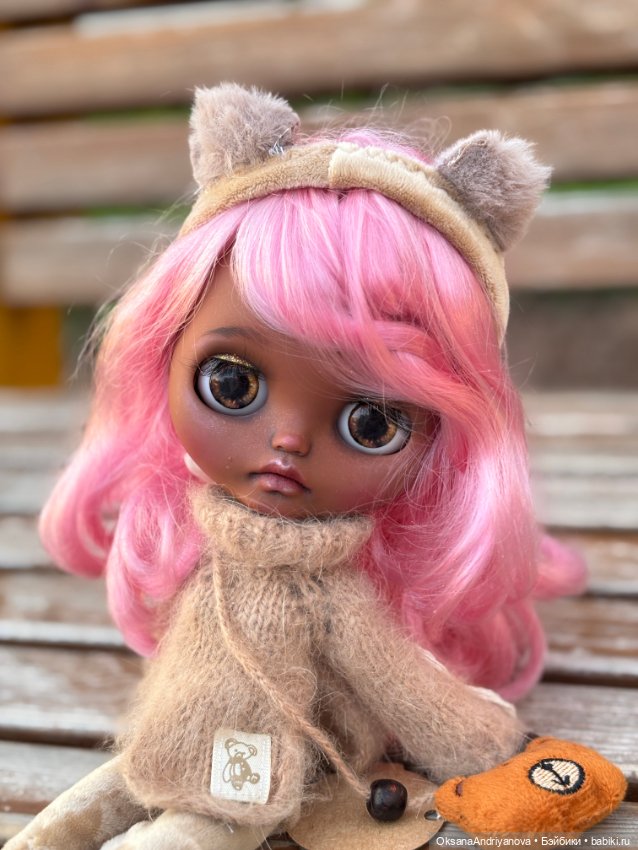 Эксклюзив из личной коллекции! Кастомная кукла Блайз (Blythe) Медвежонок Мила (фото 2)