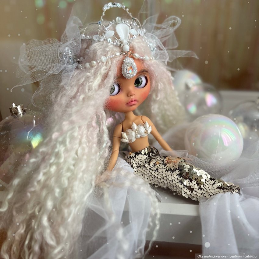 Эксклюзив из личной коллекции! Кастомная кукла Блайз (Blythe) Русалка (фото 5)