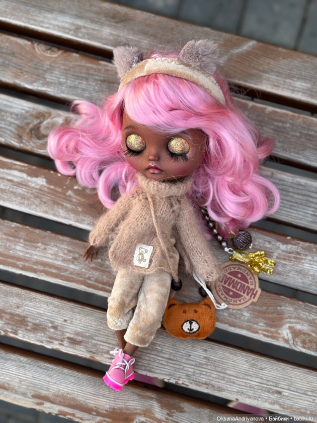 Эксклюзив из личной коллекции! Кастомная кукла Блайз (Blythe) Медвежонок Мила (фото 5)