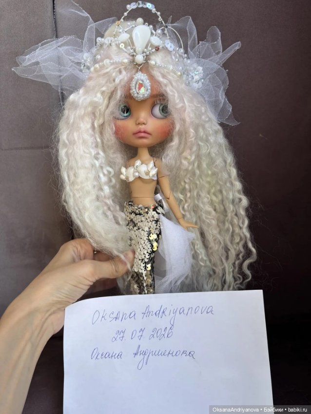 Эксклюзив из личной коллекции! Кастомная кукла Блайз (Blythe) Русалка (фото 8)