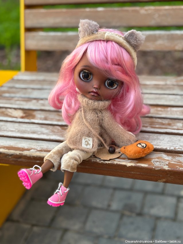 Эксклюзив из личной коллекции! Кастомная кукла Блайз (Blythe) Медвежонок Мила (фото 3)