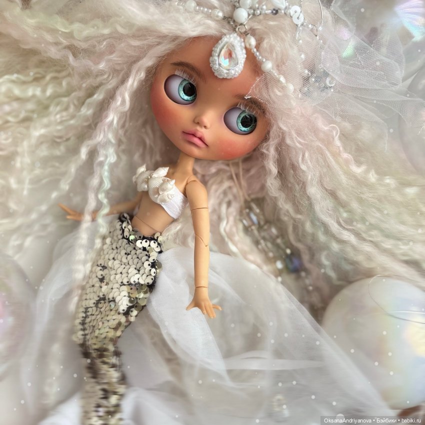 Эксклюзив из личной коллекции! Кастомная кукла Блайз (Blythe) Русалка (фото 2)