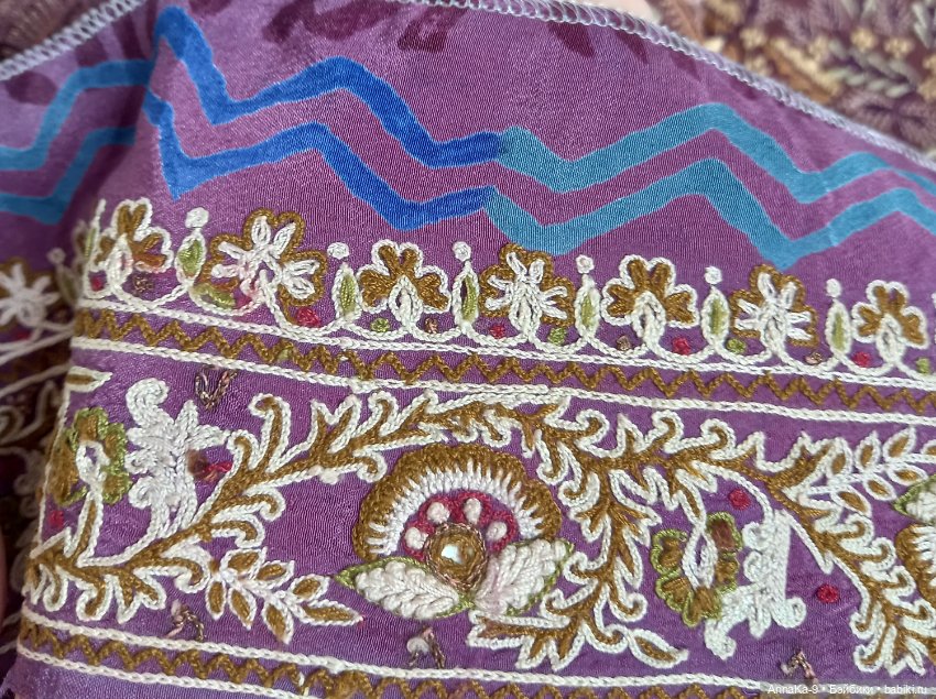 Винтажная кайма, срезка с сари, шёлк, вышивка