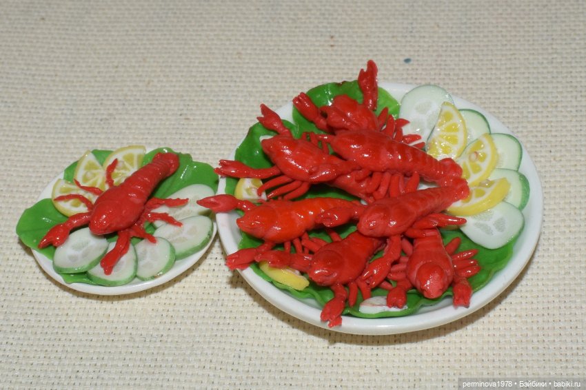 Блюдо с раками. Масштаб 1 к 6