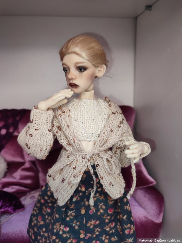 Ptichka Art doll Lora (Птичка Лора) в цвете vanilla с мейком (фото 4)