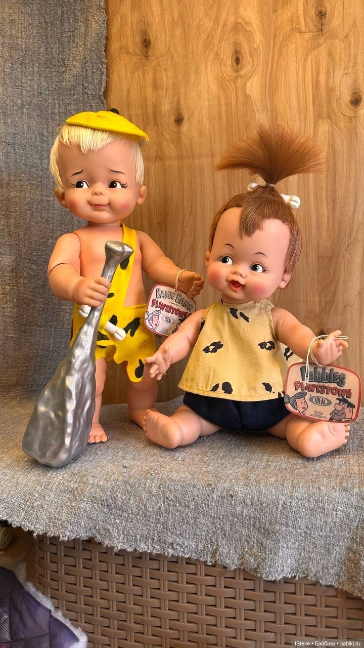 Лот кукол Ideal toy corp Hannah-Barbera Flintstones Pebbles и Bam Bam 1963г
