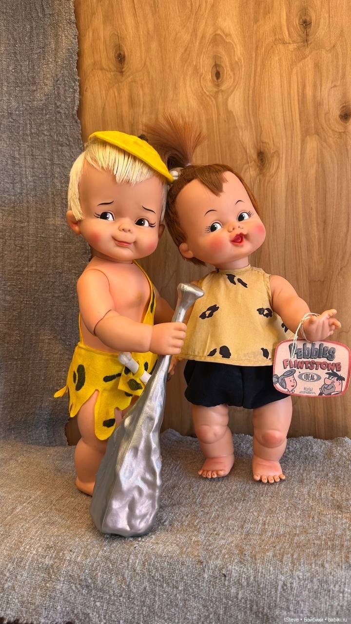 Лот кукол Ideal toy corp Hannah-Barbera Flintstones Pebbles и Bam Bam 1963г (фото 3)
