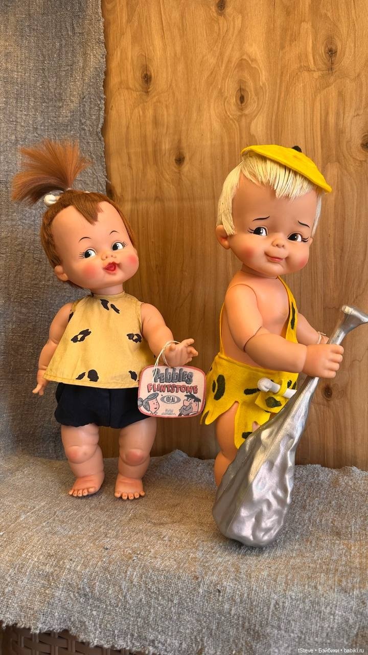 Лот кукол Ideal toy corp Hannah-Barbera Flintstones Pebbles и Bam Bam 1963г (фото 2)