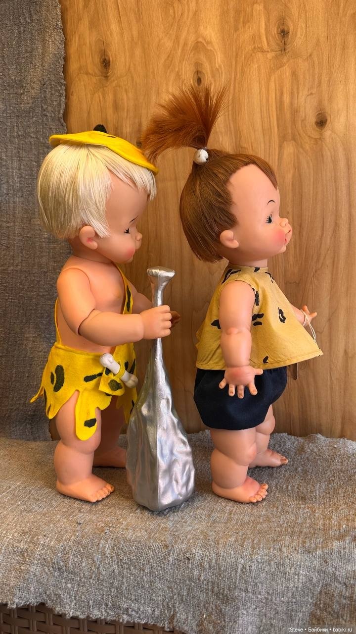 Лот кукол Ideal toy corp Hannah-Barbera Flintstones Pebbles и Bam Bam 1963г (фото 6)