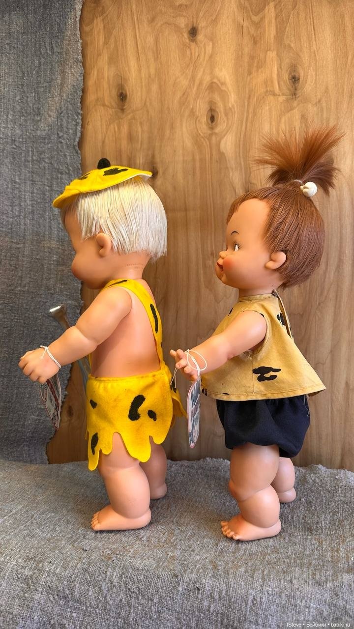 Лот кукол Ideal toy corp Hannah-Barbera Flintstones Pebbles и Bam Bam 1963г (фото 8)