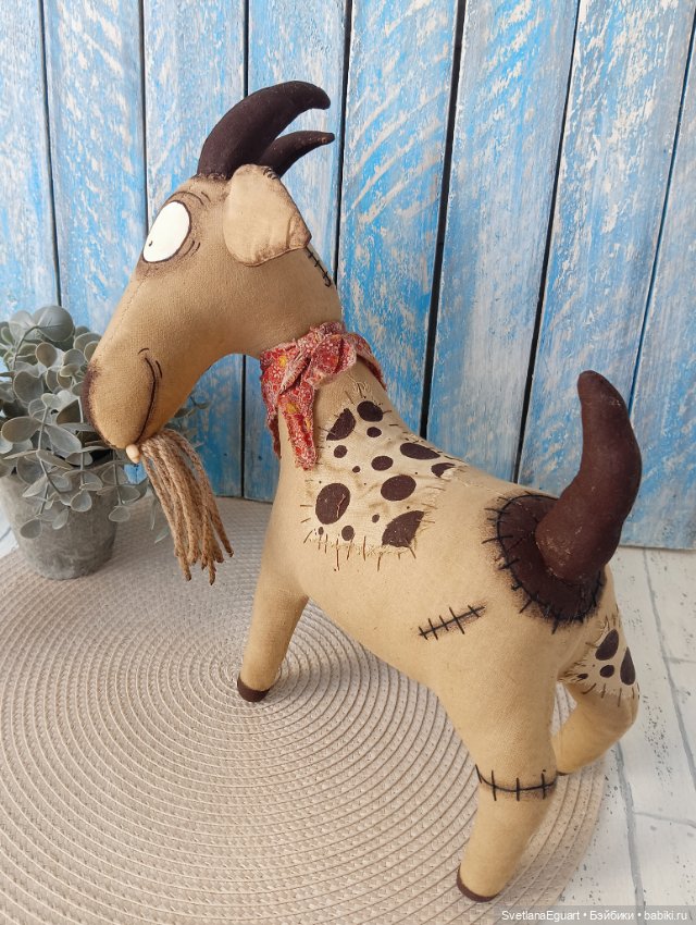 Кофейная козочка Сима — Авторские игрушки (фото 7)